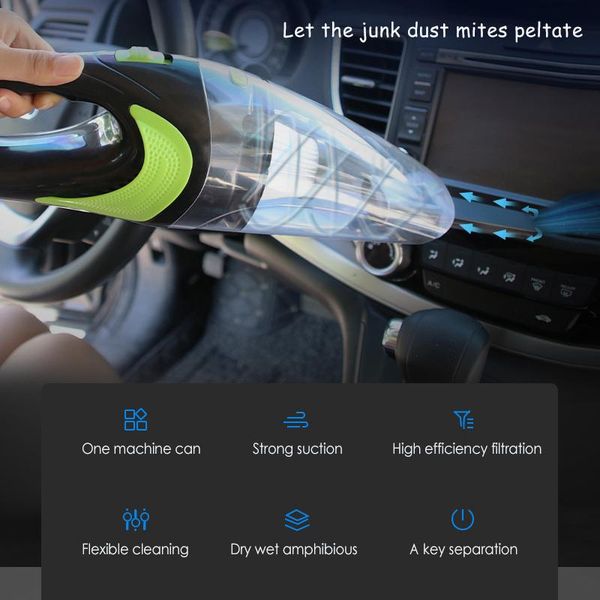 

4000pa home handheld cordless car vacuum cleaner dc 12v 120w wet/dry dual use auto portable rechargeable dust collector cleaners