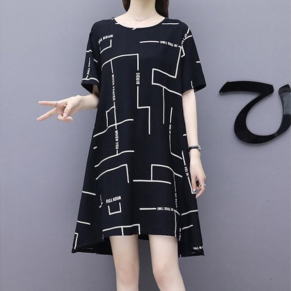 

large french dress medium length single summer skirt women's wear, White;black
