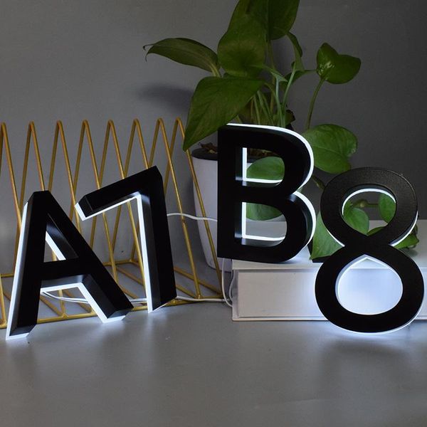 

modern 3d house number plate black 0-9 abc outdoor waterproof homescustom led lettre sign door plates address for other hardware