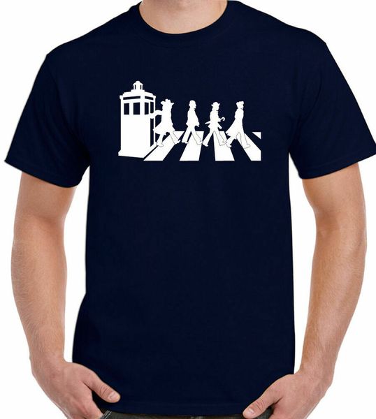 

dr who-abbey road-mens funny t-shirt parody mesh gallifrey the, White;black
