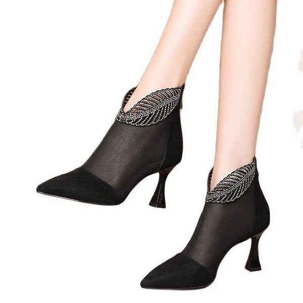 

dress shoes style comfortable trend spring&autumn women's mesh high heels fashion women pumps comfort female sandals womens, Black