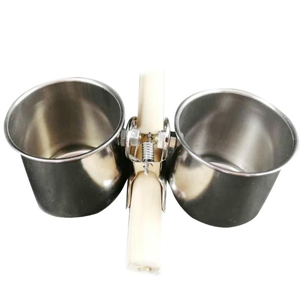 

other bird supplies stainless steel birds parrot feeder round aviary pet food water feeding bowl pets cage clip cup dispenser