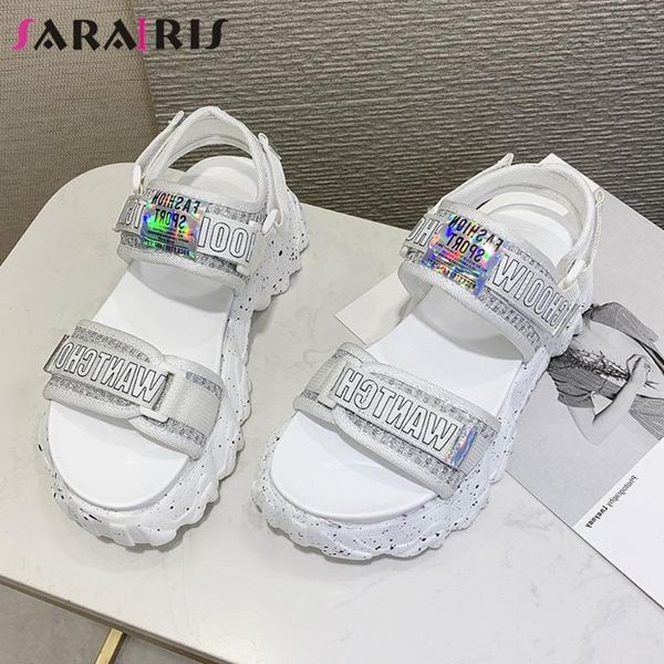 

dress shoes sarairis cool letters sandals women summer comfy wedges ladies fashion mixed-color platform, Black