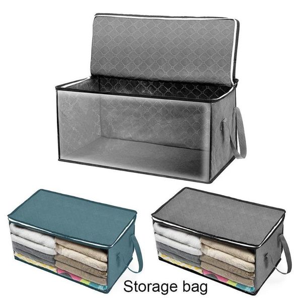 

storage bags non-woven foldable box portable clothes organizer suitcase home container tidy quilt bag i6k1