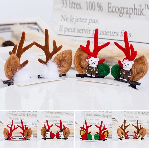 

hair clips & barrettes christmas gift set hairpin tree santa claus deer children small ornaments nov99, Golden;silver