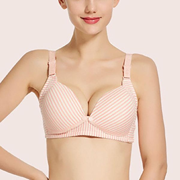 

patpat 2021 summer and spring pretty striped breastfeeding bra women maternity intimates pajamas, White
