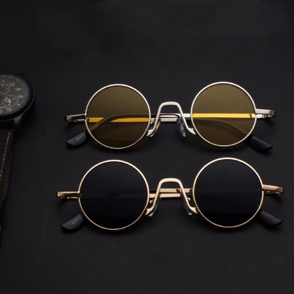 

sunglasses 2021 vintage metal glasses men women brand design round sun mirror fashion female male uv400, White;black