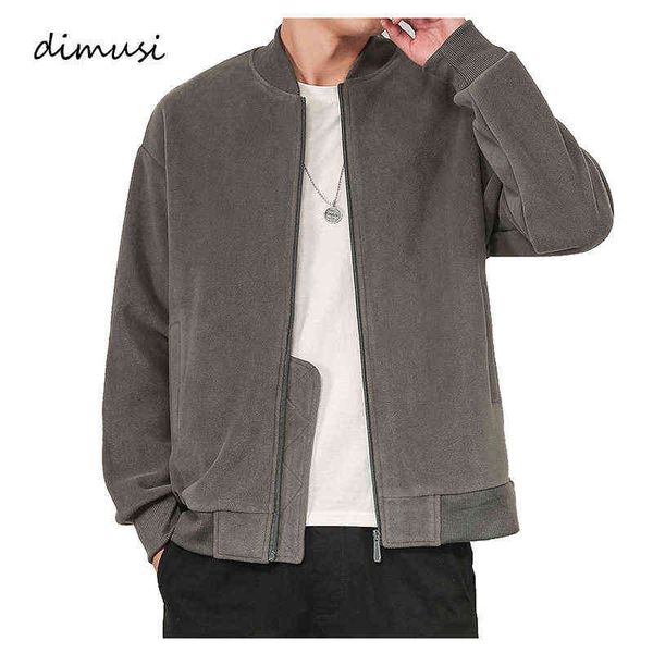 

dimusi men's bomber jackets casual men fleece softshell warm sweatshirts fashion mens hoodies thermal baseball coats clothing y1122, Black;brown