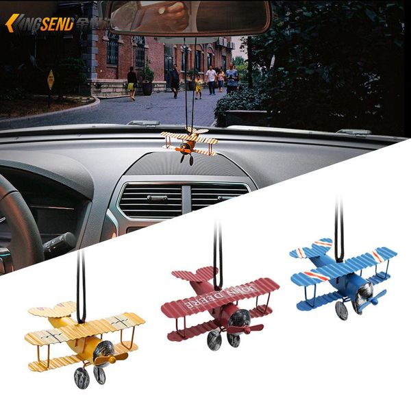 

interior decorations car ornaments ins fighter 3d pendant rearview hanging mirror decoration aircraft chain retro style creativity classic a