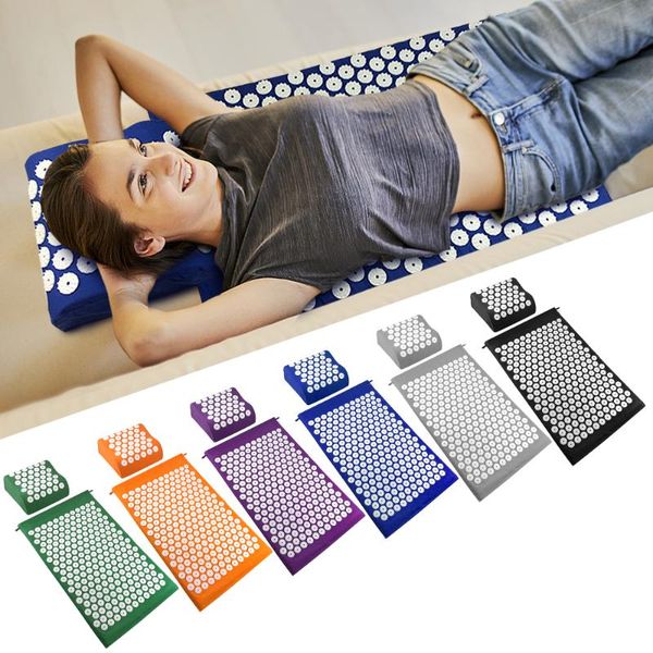 

acupressure massage mat pillow set cushion detachable sponge pad neck stress relief yoga mats