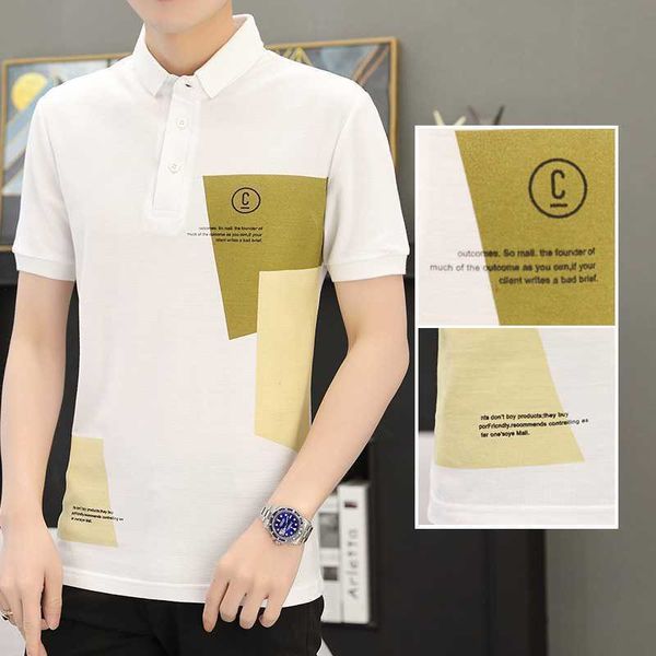 

fashion polo shirt 2021 summer men's korean version handsome trend slim youth leisure t-shirt, White;black