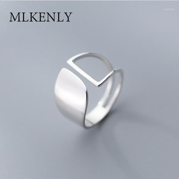 

real 925 sterling silver ring trend hollow line wide version temperament personality creative for girl party cluster rings, Golden;silver