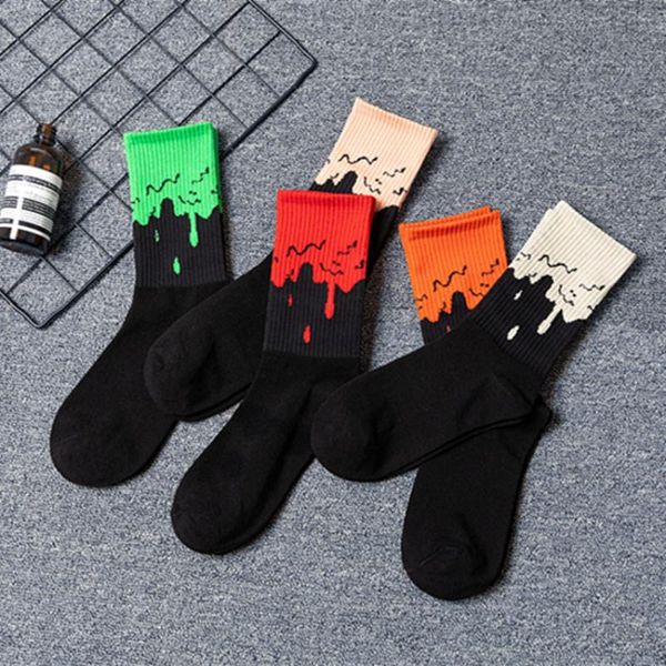 

funny fashion trend flowing socks black sports harajuku men women cotton novelty street hip hop basketball long men's