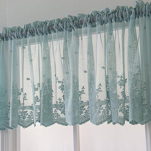 

curtain & drapes fashion beauty short tulle curtains for kitchen finished white floating sheer yarn rod pocket rural lace
