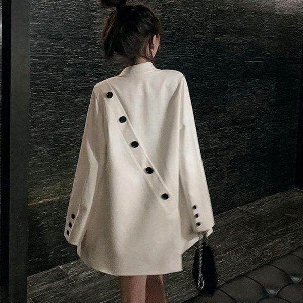 

women's suits & blazers superaen 2021 spring autumn design sense casual solid white suit notched single breasted full blazer women, White;black