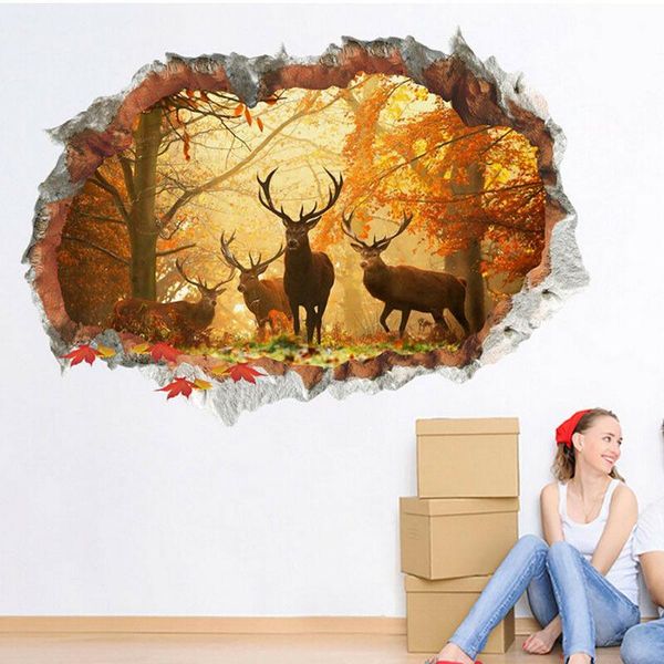 

wall stickers fashion 3d animal elk deer decals baby nursery kids bedroom art decor room