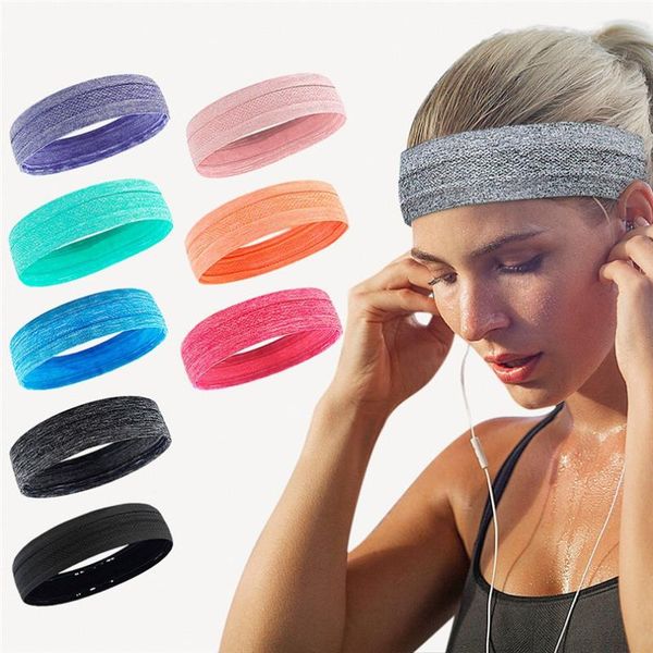 

women men sports sweat band headband sweatband with anti-slip yoga hair 8 colors fitness sportswear #4a09, Yellow;black