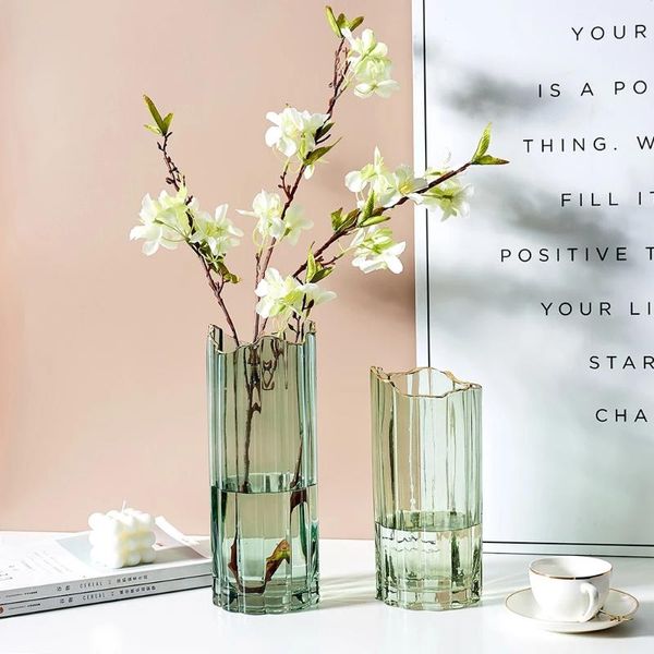 

decorative objects & figurines nordic modern home decoration living room accessories irregular glass vase transparent flower arrangement pla