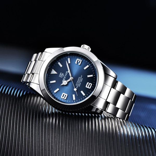 

wristwatches benyar blue men watches sports men's watch waterproof stylish business stainless steel wristwatch drop, Slivery;brown