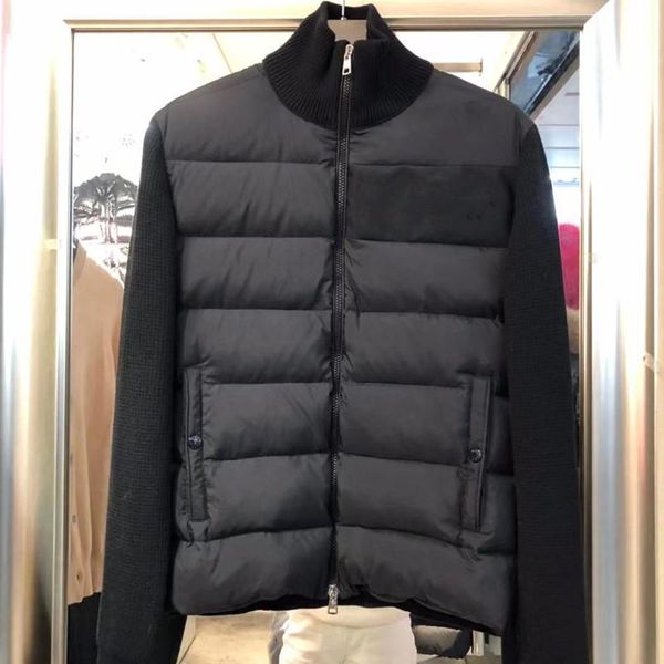 

men's jackets jacket autumn wool knitted panelling down zipper black white coat fashion casual male clothing winter couple jaqueta, Black;brown