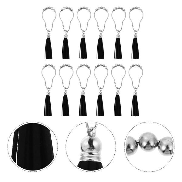 

other home decor 12pcs tassel rollerball bathroom curtain rings shower
