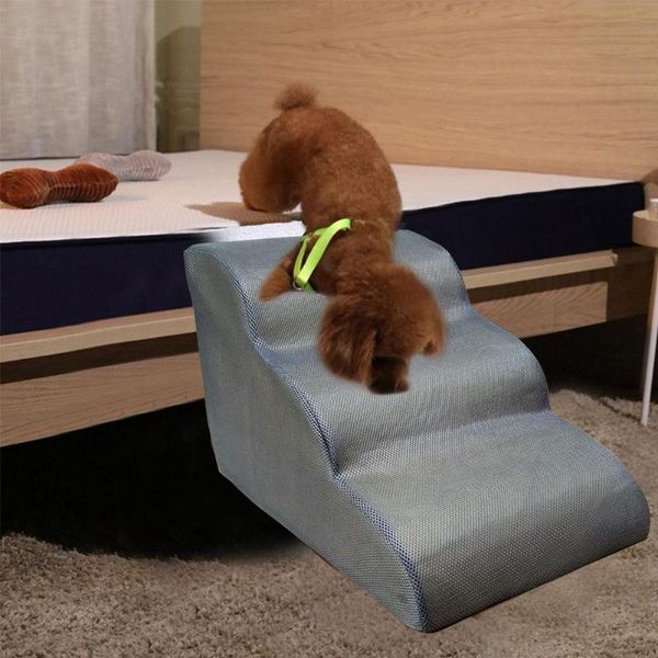 

kennels & pens pet 3 steps stairs dog house bed breathable mesh sponge puppy cat climbing ladder supplies training tool
