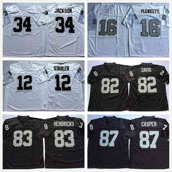 

goodncaa vintage football jersey 34 jackson 32 allen 25 biletnikoff 16 plunkett 12 stabler 77 alzado 75 long wear all stitched mens jerseys, Black