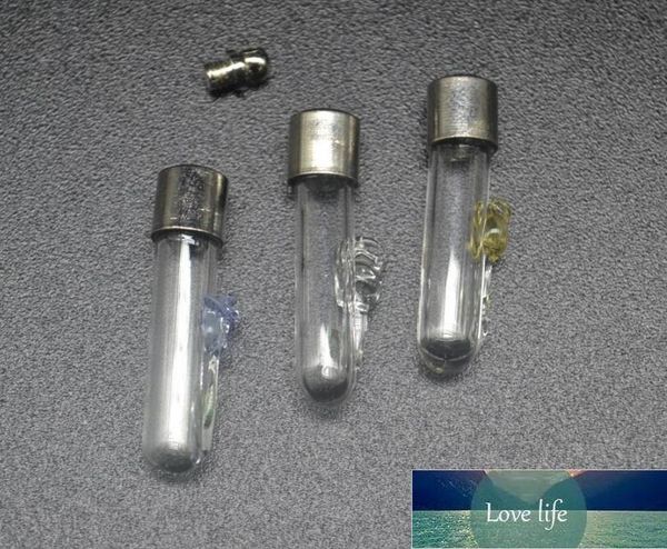 Ambalaj Şişeleri Temizle Küçük Lale Gül Çiçek Cam Adı Flakon Perfum Kolye Vida Kap Mini DIY Dilek