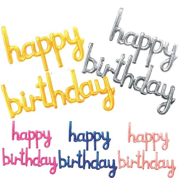 

party decoration script happy birthday foil mylar air balloon decorations kids baby shower supplies