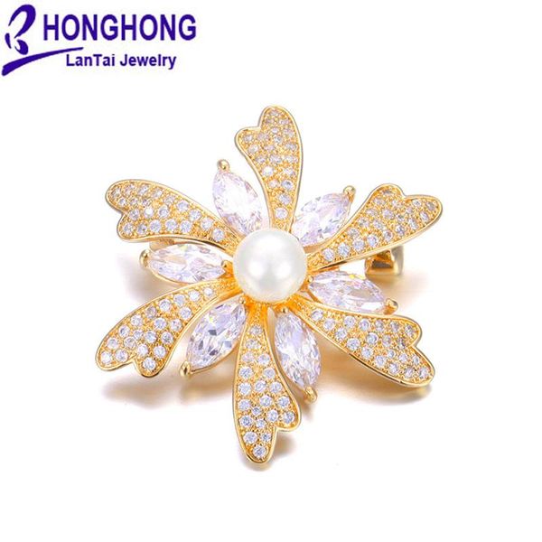 

pins, brooches honghong pearl for women pins and broches flower dress broche fashion jewelry, Gray