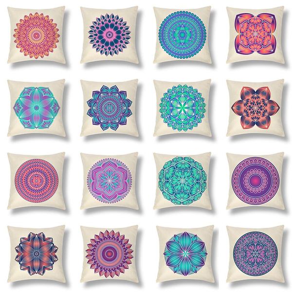 

cushion/decorative pillow mandala geometry cotton linen throw cushion cover car home decoration sofa decor decorative pillowcase