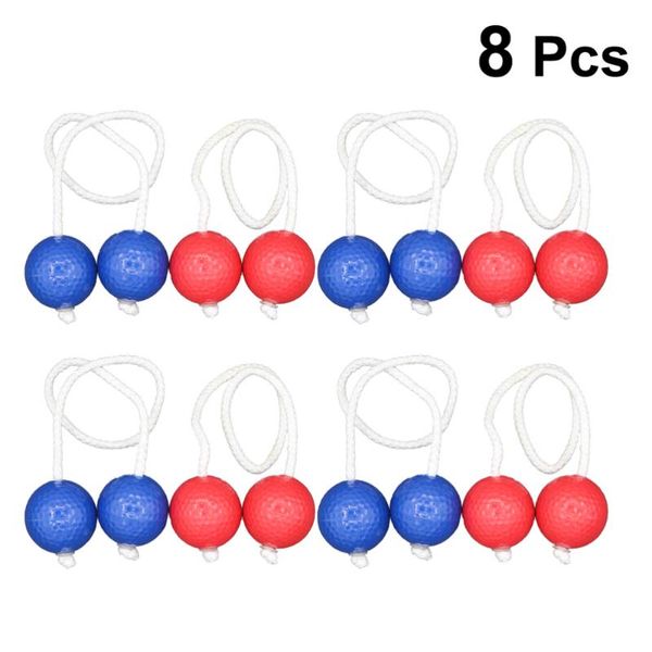 

golf balls 8pcs per set 42mm children practice use perforated playing outdoor sports string blue and red