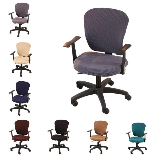 

chair covers solid color office computer cover stretch spandex seat for home