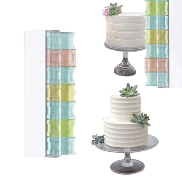 

baking & pastry tools icing smoother comb set dough cake scraper fondant spatula plain smooth jagged edge cutter decoration