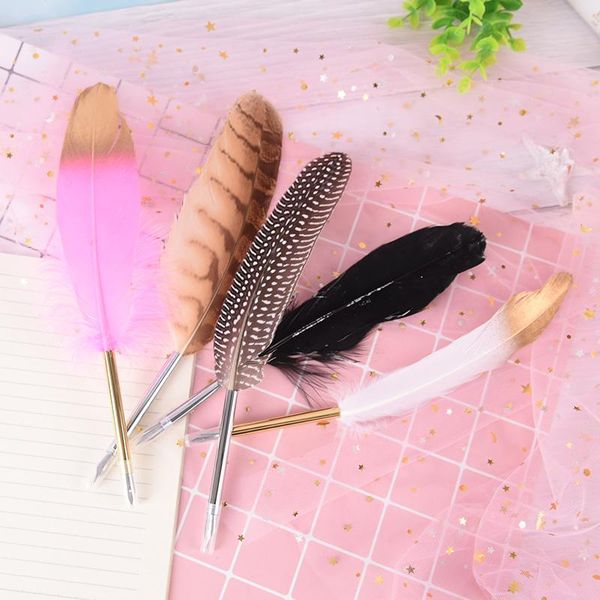 

ballpoint pens offie school pen supplies gift student writing fountain quill ink feather, Blue;orange