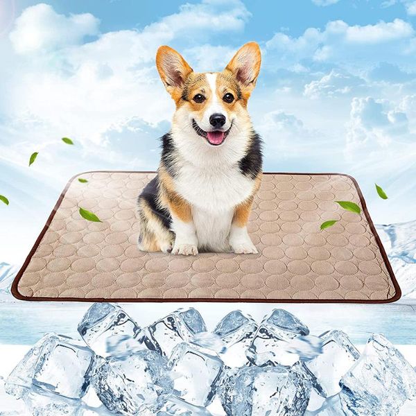 

kennels & pens pet cooling mat cold silk summer breathable moisture-proof cooler mechanical wash blanket for small medium and large outdoor