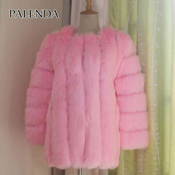 

women's fur & faux winter thick faux fur jacket ch0o, Black