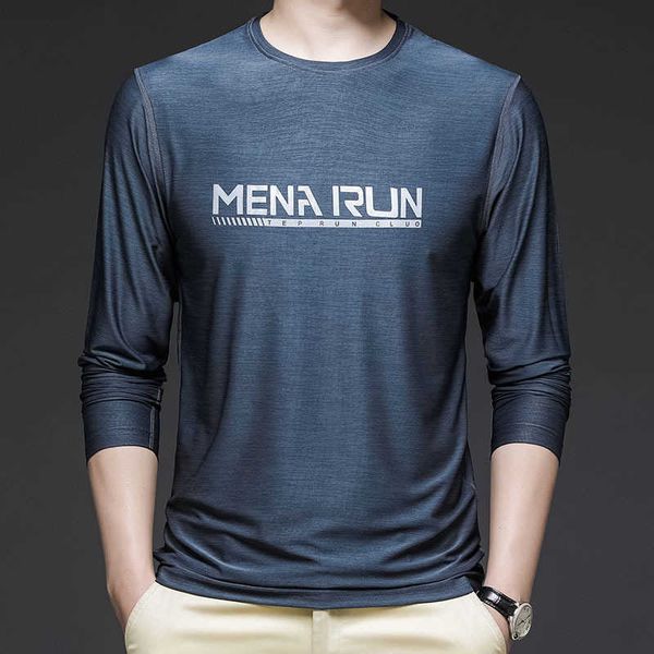 

men's 2 summer ice silk long sleeve t-shirt trend korean sports fast dry young breathable casual wear, White;black