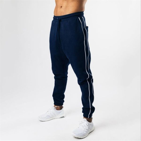 

men's pants men jogger skinny sweatpants casual gym fitness workout trousers male spring autumn running sports cotton track, Black