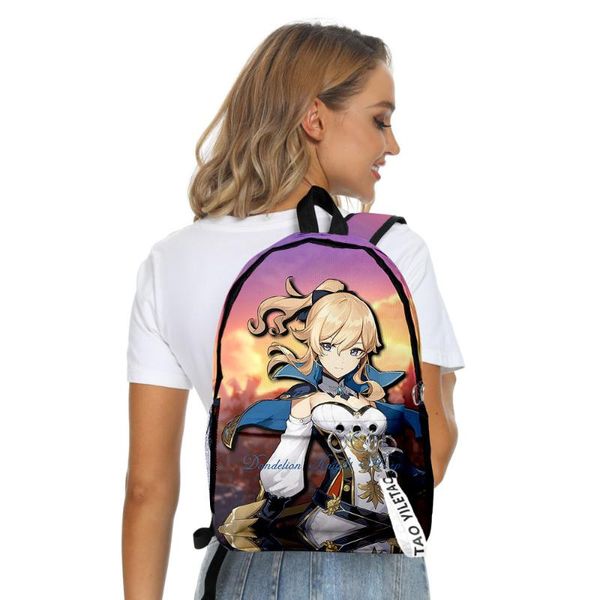 

backpack classic genshin impact school bags boys girls travel 3d print oxford waterproof key chain notebook shoulder backpacks