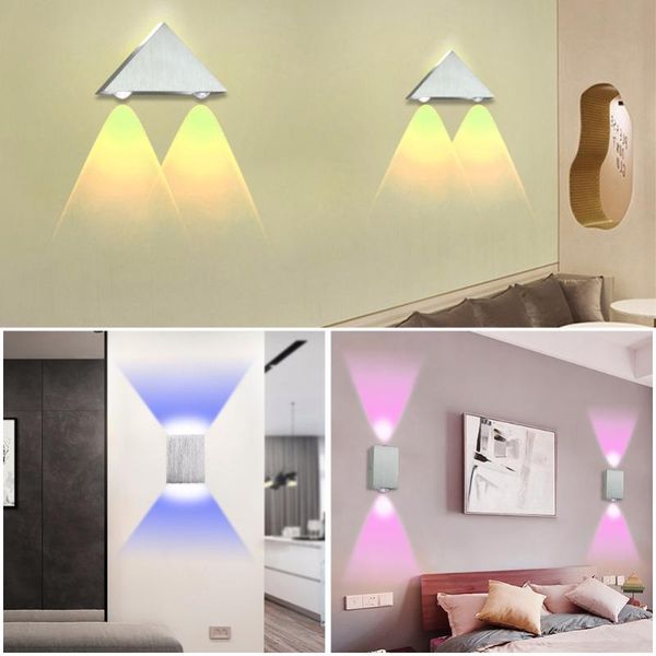 

wall lamp led 2w 4w6w modern sconce stair light fixture living room bedroom bed bedside indoor lighting home hallway loft silver