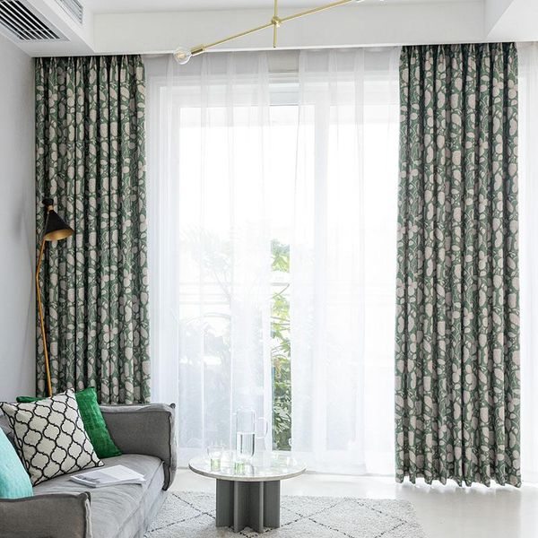 

curtain & drapes finished green plant painting blackout curtains for living room, printing shower divider home decor ( #lrpt1906)