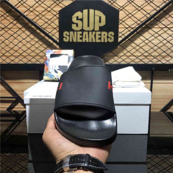 

men women slippers designer platform sandals shoes slide summer fashion wide flat flip flops with box size eur36-eur45, Black