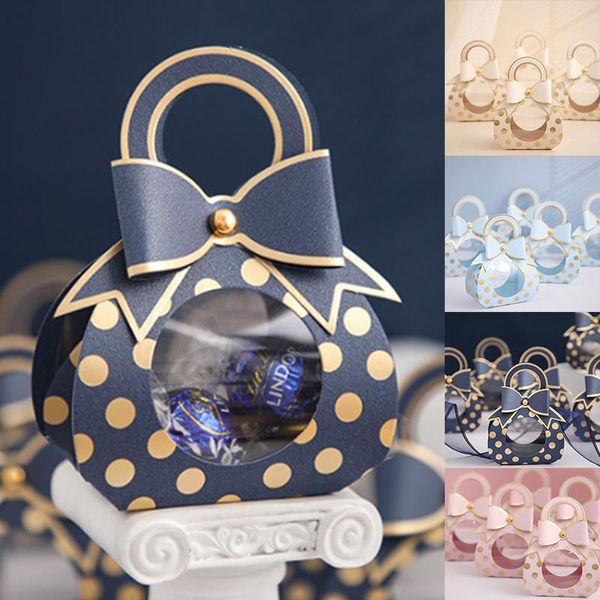 

gift wrap 5pcs pacifier shape candy gifts boxes portable baby birthday party dot card paper box wedding cookie decor