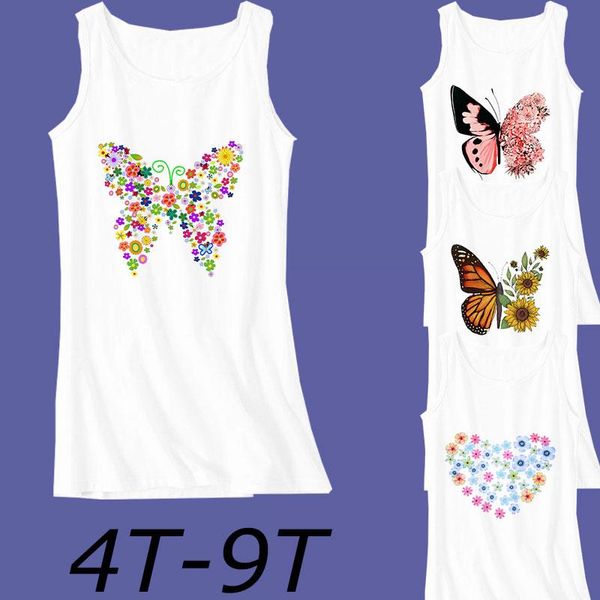 

girl's dresses girls dress kids clothes summer brand baby butterfly oil painting character princess children vestido clothing nightdres, Red;yellow