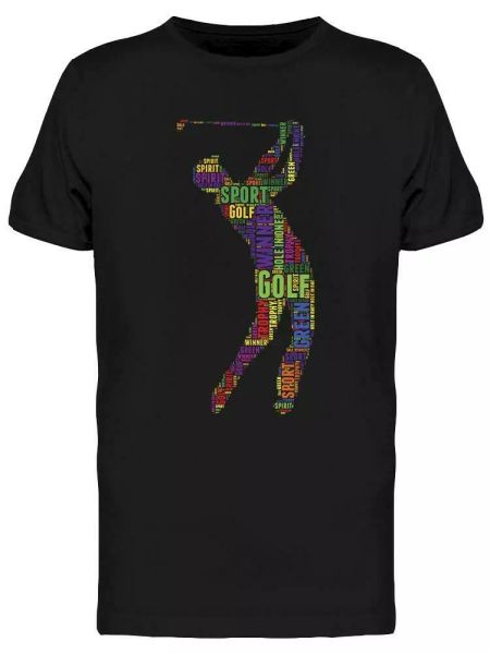 

Male Golfer Mosaic Tee Men's -Image by Shutterstock, White;black