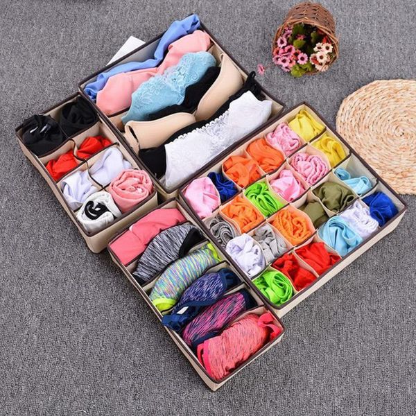 

storage drawers 2021 4 pcs set underwear bra organizer box beige drawer closet organizers boxes for scarfs socks