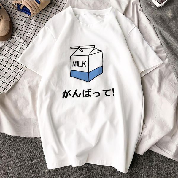 

kawaii ulzzang harajuku aesthetic womens t shirt 100% cotton shirtprint short sleeve amp korean styletees fashion casual brand clothing, White