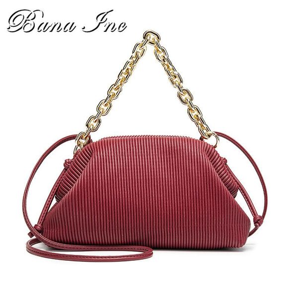

totes women handbag metal chain dumpling clutches leather crossbody bags solid color lady shoulder bag