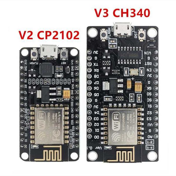 Módulo sem fio CH340 / CP2102 NodeMcu V3 V2 Lua WiFi Internet da Placa de Desenvolvimento baseada em ESP8266 ESP-12E com antena PCB